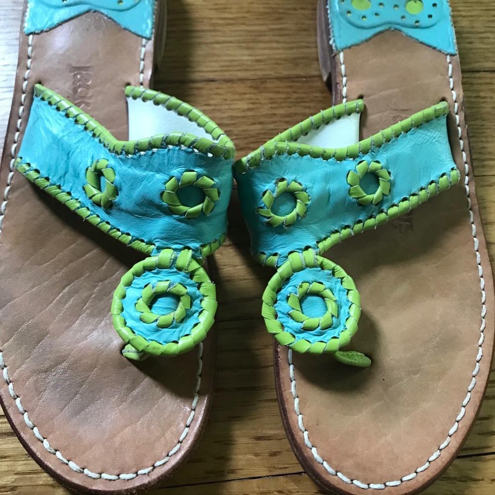 Jack Rogers sandals turquoise and lime size 7